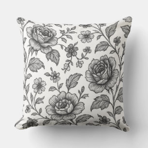 Coussin Modèle Floral Rose vintage