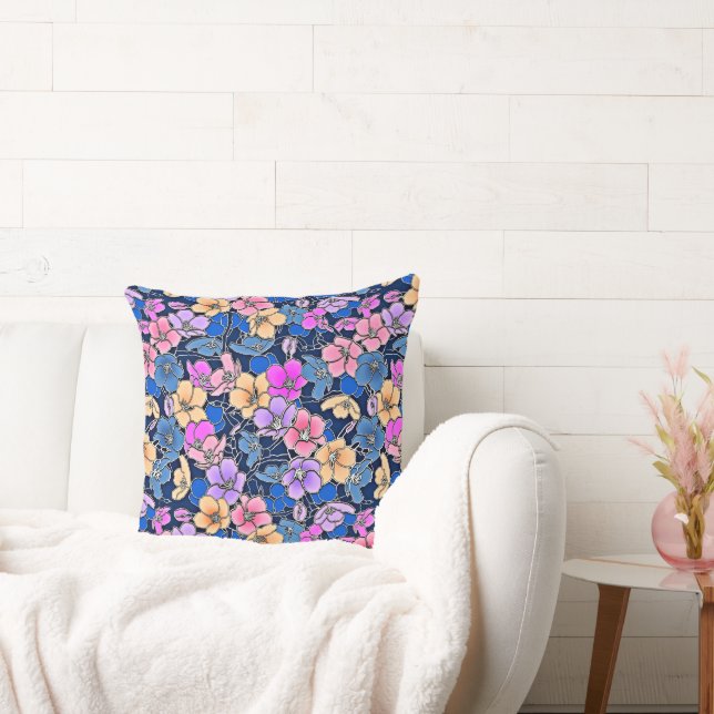 Coussin Modèle floral stylistique 46 (Canapé)