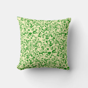 Coussin Modèle floral vert G01. L jaune BG
