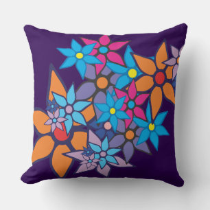 Coussin Modèle Floral vintage Arrière - plan pourpre