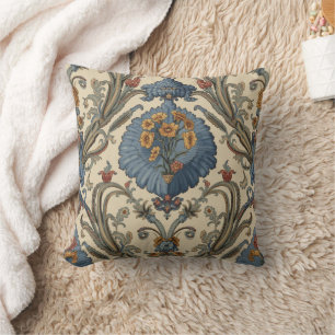 Coussin Modèle floral vintage Iris bleu de William Morris