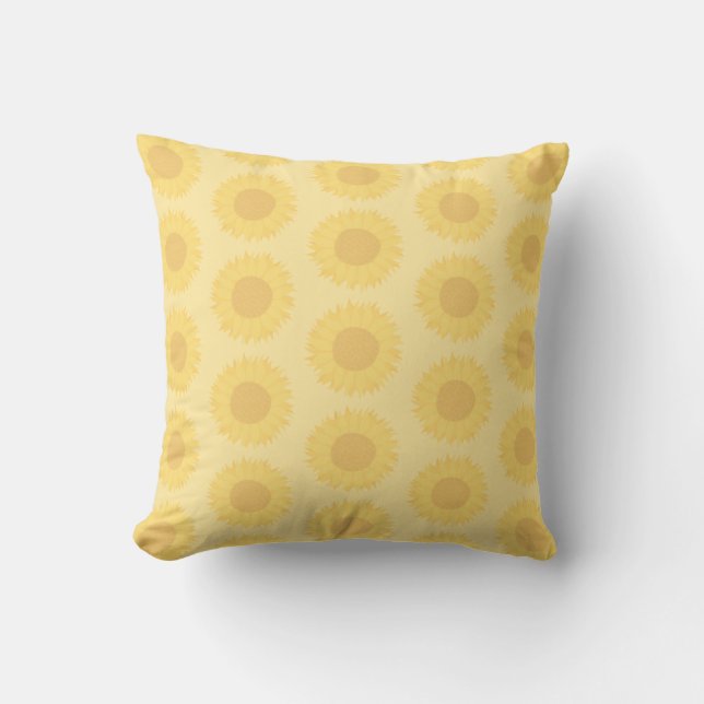 Coussin Modèle jaune d'arrière - plan de tournesols (Recto)