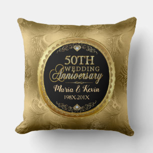Coussin Modèle Mariage glamour 50e Or
