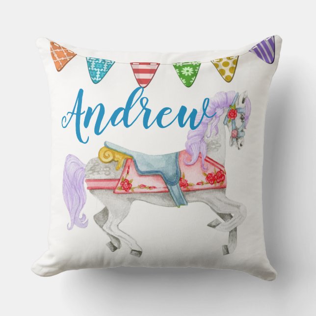 Coussin Modèle personnalisé du cheval de carrousel (Recto)
