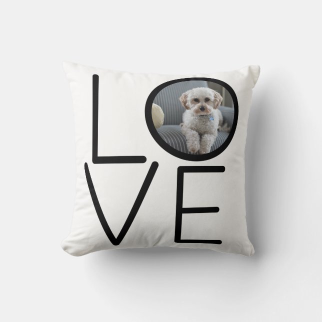 Coussin Modèle photo d'amour personnalisé (Recto)