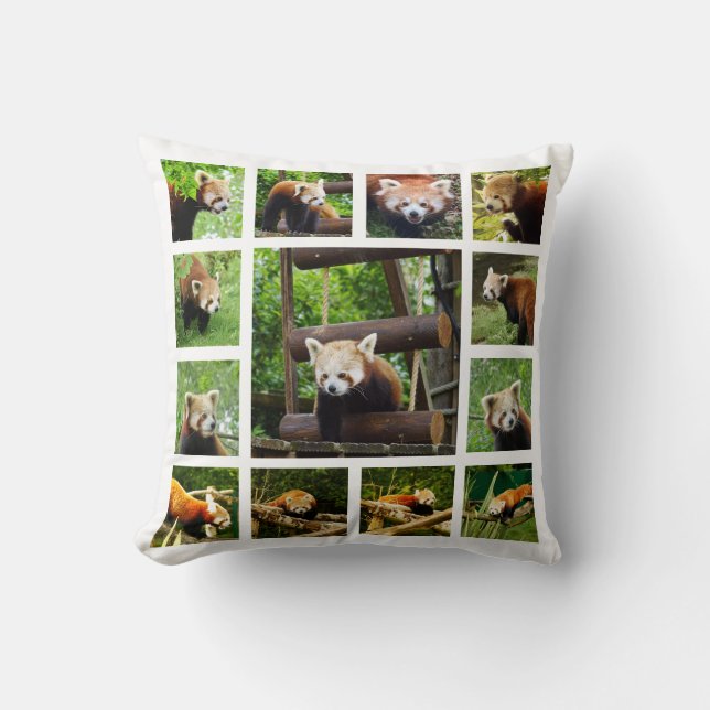 Coussin Modèle photo Panda Rouge double face (Recto)