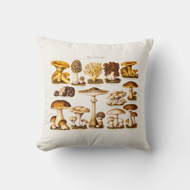 Coussin Modèle vintage de champignons de variété de (Recto)