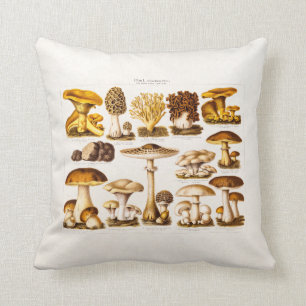 Coussin Modèle vintage de champignons de variété de