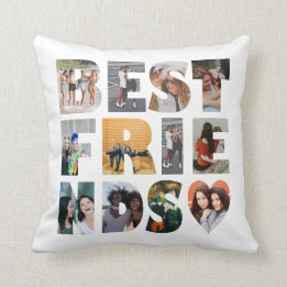 Coussin Modern Best Friends 12 Photo Collage BFF Besties