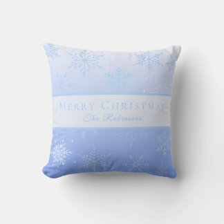 Coussin Modern Blue Snowflakes 