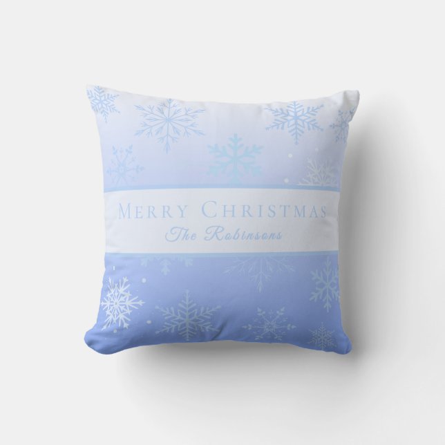 Coussin Modern Blue Snowflakes  (Recto)