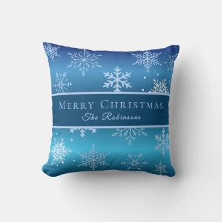 Coussin Modern Blue Snowflakes 