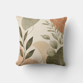 Coussin Modern Botanical Abstract Leaves Decorative Pillow