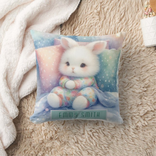 Coussin Modern Cute Pastel Bunny (Couverture)
