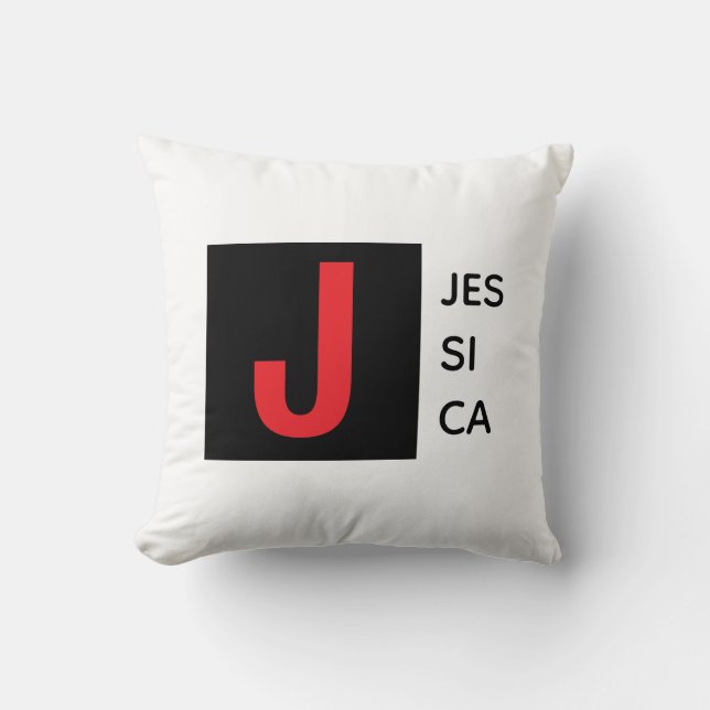 Coussin Modern Elegant Plain Professional Name Monogram (Recto)