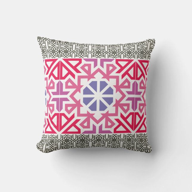 Coussin Modern Geometric colorful Boho Pattern (Recto)