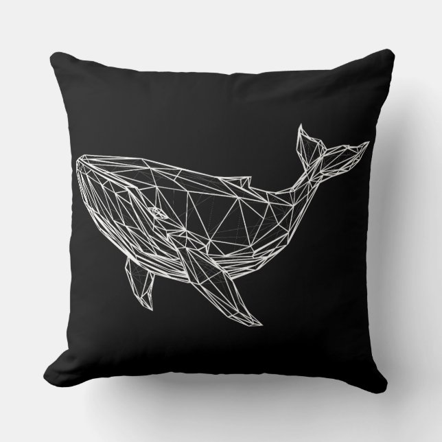 Coussin Modern Geometric Whale Throw Pillow (Recto)