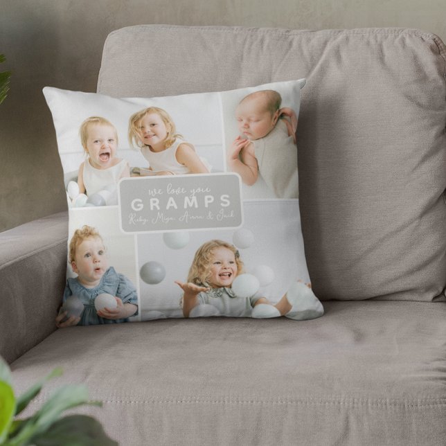 Coussin Modern gramps 4 Photo Gray (Créateur téléchargé)