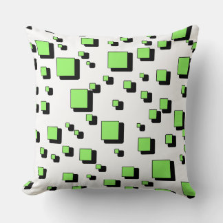 Coussin Modern Green Geometric Square Pattern Throw Pillow