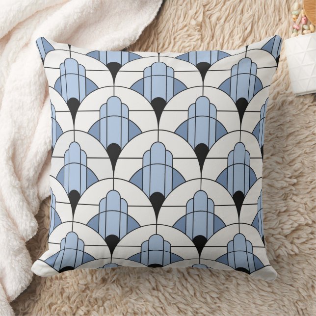 Coussin Modern Grey/Blue Art Deco Style  (Couverture)