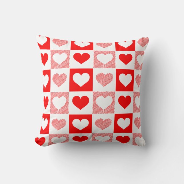 Coussin Modern Heart Pattern Throw Pillow - Romantic  (Recto)