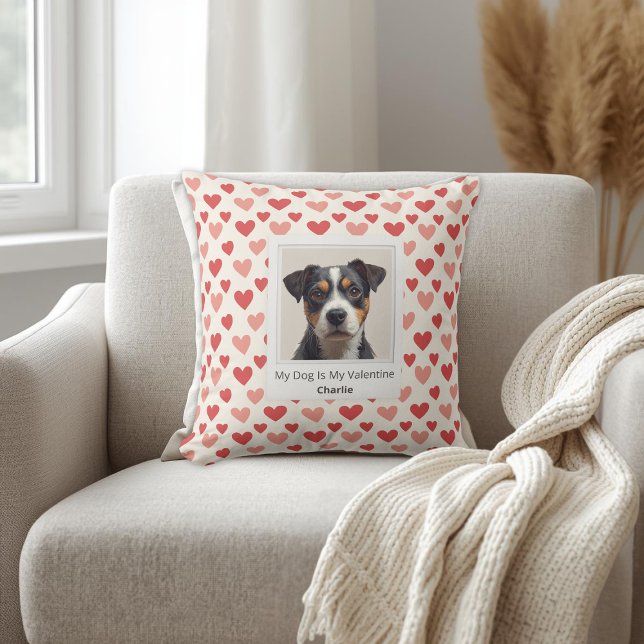 Coussin Modern Personalized Dog Valentine Pillow (Créateur téléchargé)