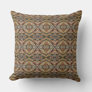 Coussin Modern Tribal Diamond Tile Abstract Earthy