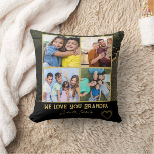 Coussin Modern We Love you Grand-père Photo Collage