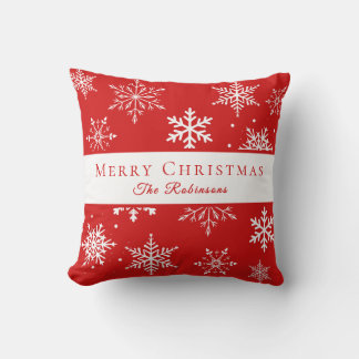Coussin Modern White Snowflakes 