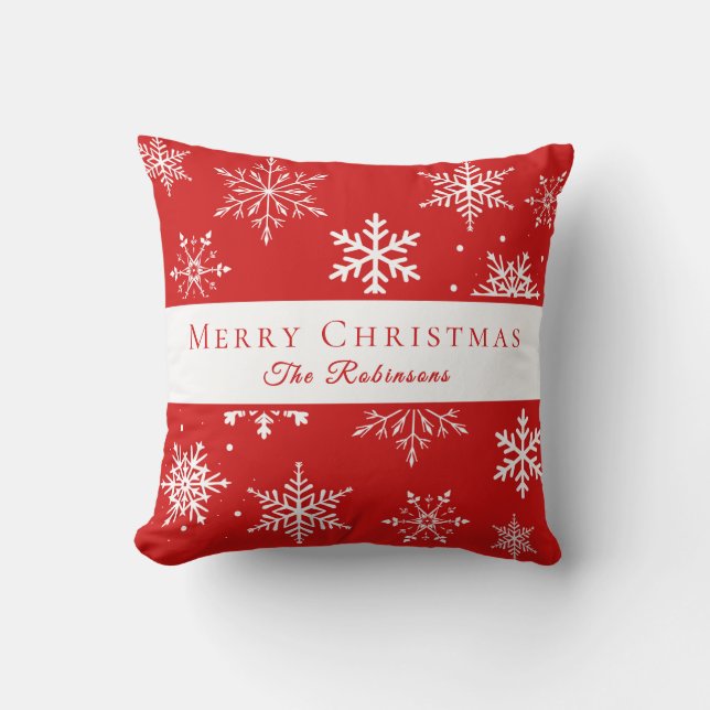 Coussin Modern White Snowflakes  (Recto)