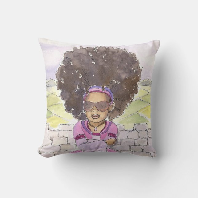 Coussin moderne 20x20, fin d'accent d'Afro de (Recto)