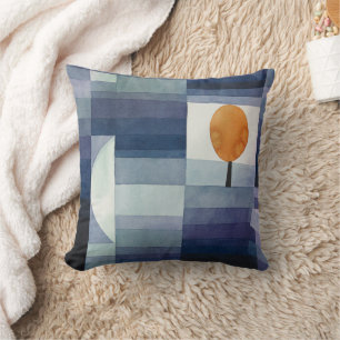 Coussin Moderne Abstrait Géométrique Bleu Orange Klee