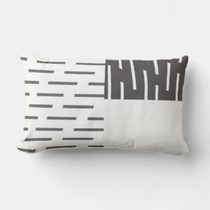 coussin moderne abstrait motif gris et blanc