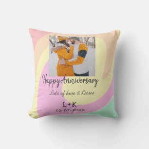 Coussin Moderne boho joyeux anniversaire ajouter nom date