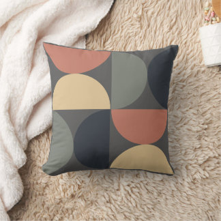 Coussin Moderne Charbon de Bois Saumon Milieu du Siècle