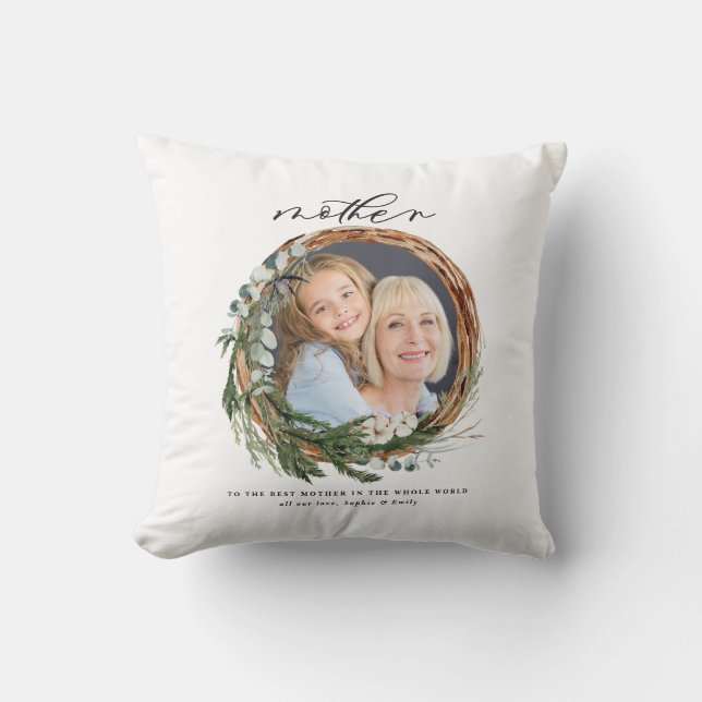 Coussin Moderne chic élégante feuille de couronnes photo m (Recto)