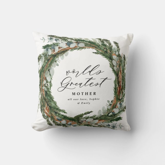 Coussin Moderne chic élégante feuille de couronnes photo m (Recto)