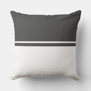 Coussin Moderne Chic gris foncé Blanc Fancy Color Block