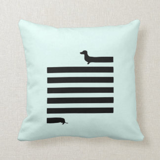 Coussin moderne de carré de silhouette de teckel