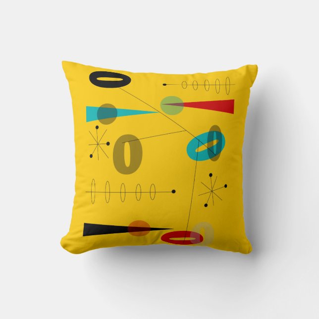 Coussin moderne du milieu du siècle inspiré #39 (Recto)