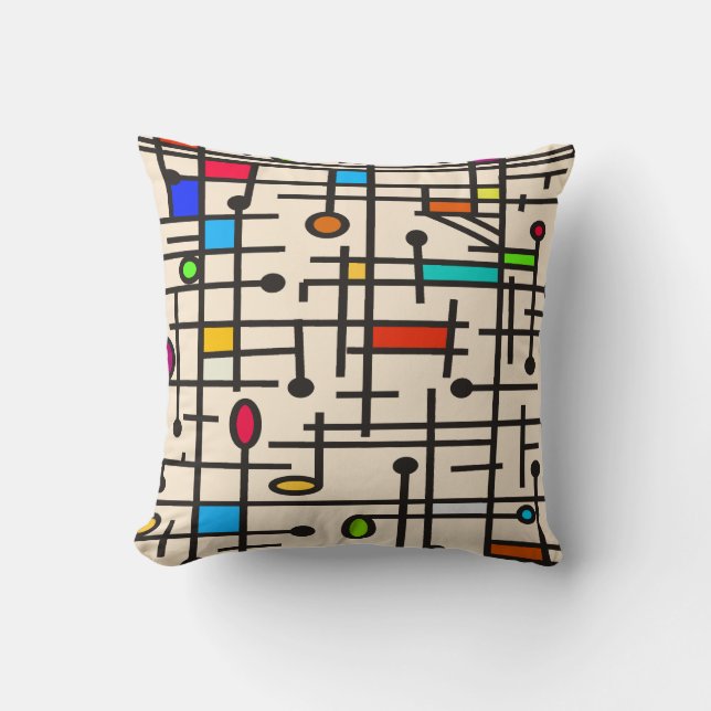 Coussin moderne du milieu du siècle inspiré #721 (Recto)