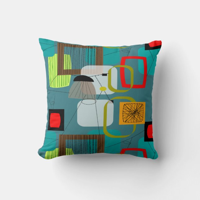 Coussin moderne du milieu du siècle inspiré #733 (Recto)