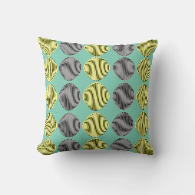 Coussin moderne du milieu du siècle Motif géométri (Recto)