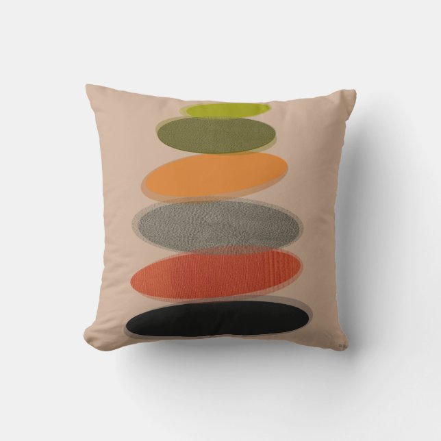 Coussin moderne du milieu du siècle Ovales Motif # (Recto)