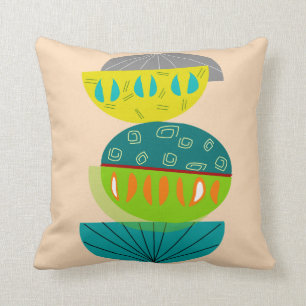 Coussin moderne du milieu du siècle Ovales Motif #