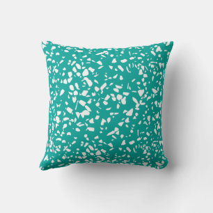 Coussin moderne du milieu du siècle Terrazzo Aqua