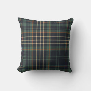 Coussin Moderne Élégant Carreaux Vert Foncé 