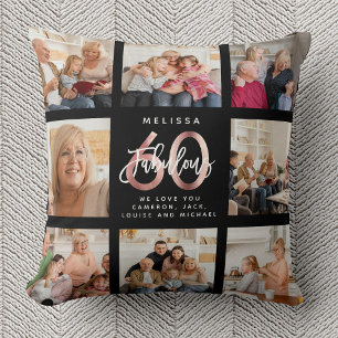 Coussin Moderne Fabuleux 60e anniversaire Photos Rose Or