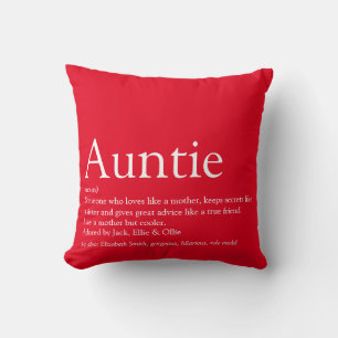 Coussin Moderne Fun Rouge Favori Tante Tante Définition