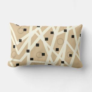 coussin moderne géométrique abstrait tan et blanc